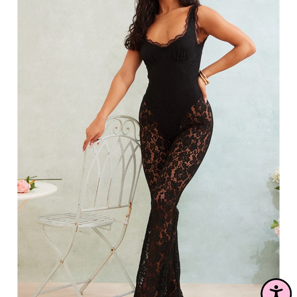 PLT Black lace jumpsuit